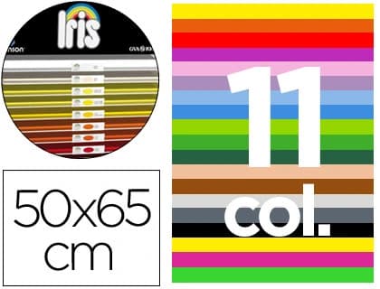 Guarro Cartulina Guarro 50x65 contenido \"a\" 50 hojas blancas+ 25 hojas x11 colores 185grs