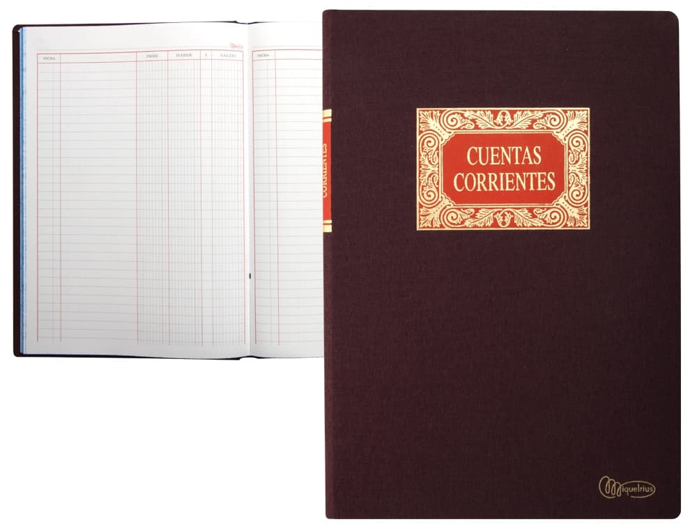 Libro miquelrius folio 100 hojas cuentas corrientes debe haber y saldo