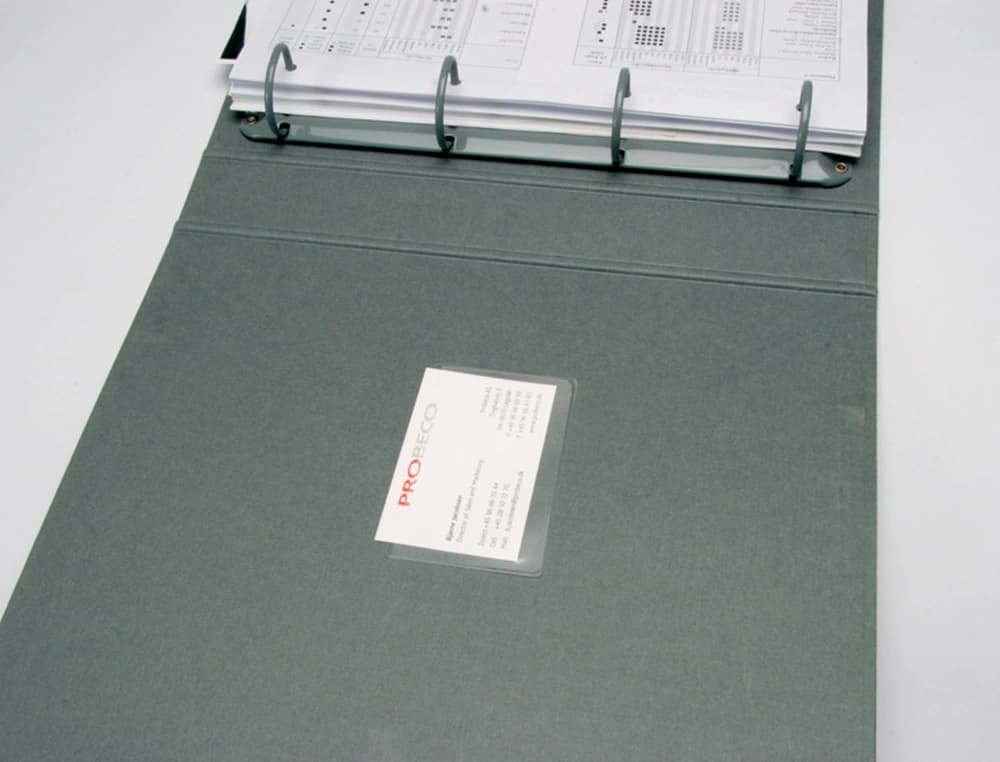 Funda autoadhesiva q-connect para tarjetas de visita 60x95mm pack de 10 unidades