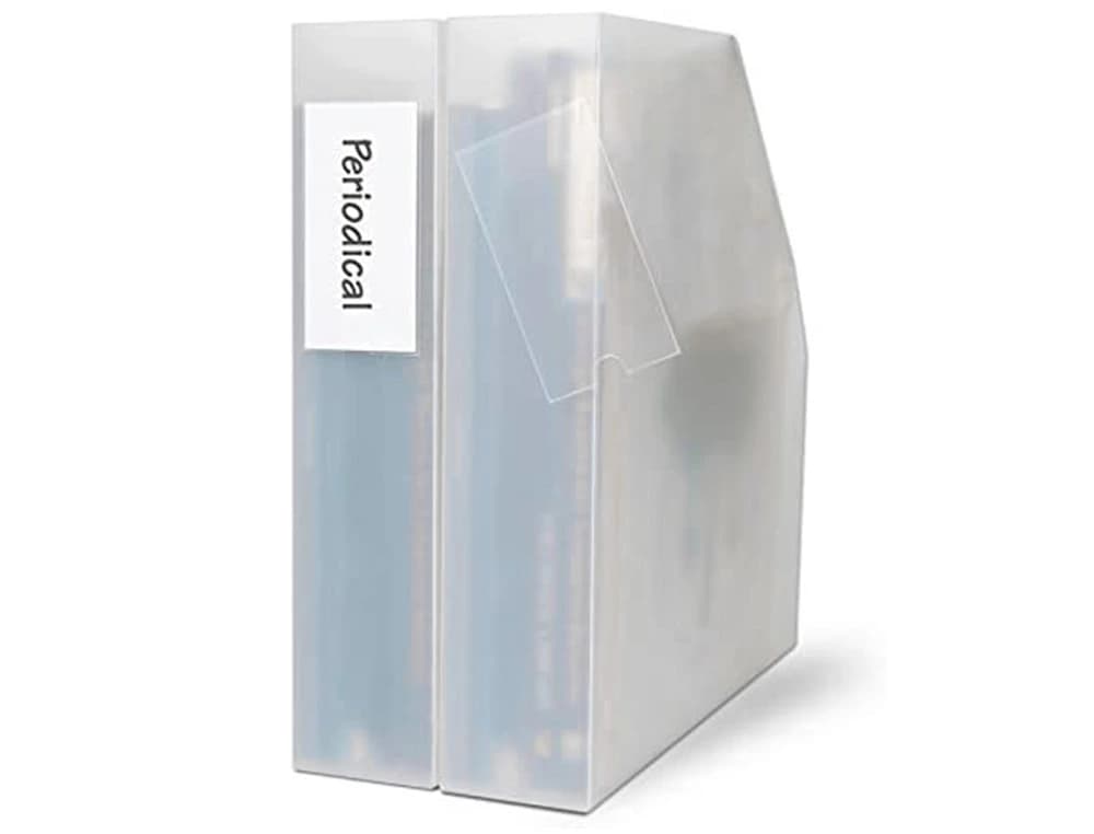 Funda autoadhesiva q-connect para lomo de carpeta 55x102mmpack de 6 unidades