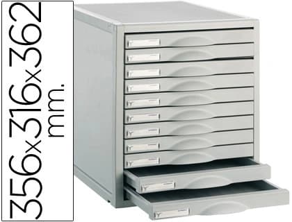 Archivo 2000 Fichero cajones de sobremesa 8211c 356x316x362 mm 11 cajones color gris