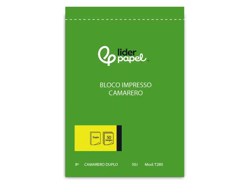 Talonario liderpapel camarero 8º original y copia t280