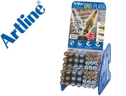Artline Rotulador artline marcador permanente tinta metalica gama oro y plata ek-900-999 expositor de 48 unidades