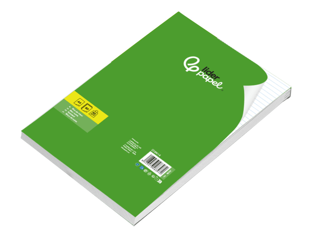 Bloc notas liderpapel horizontal a4 80 hojas 60g/m2