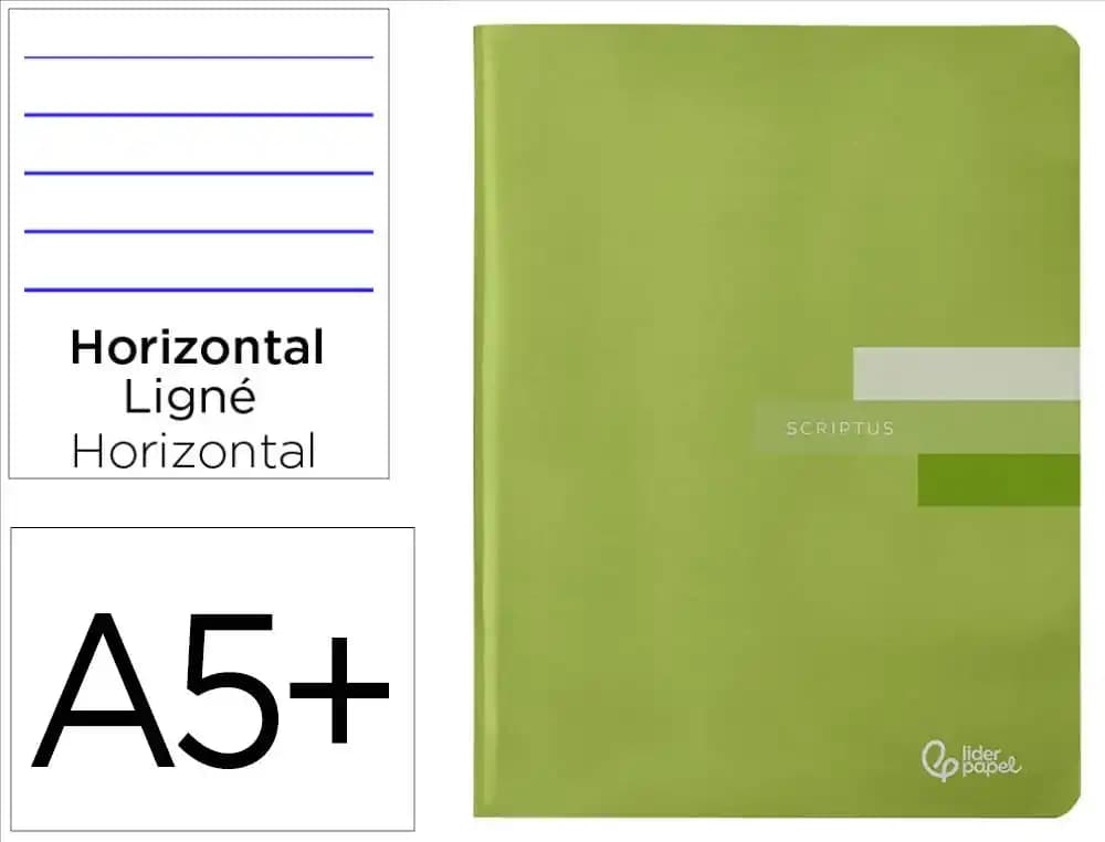 Libreta liderpapel scriptus a5 plus 48 hojas 90gr horizontal con margen