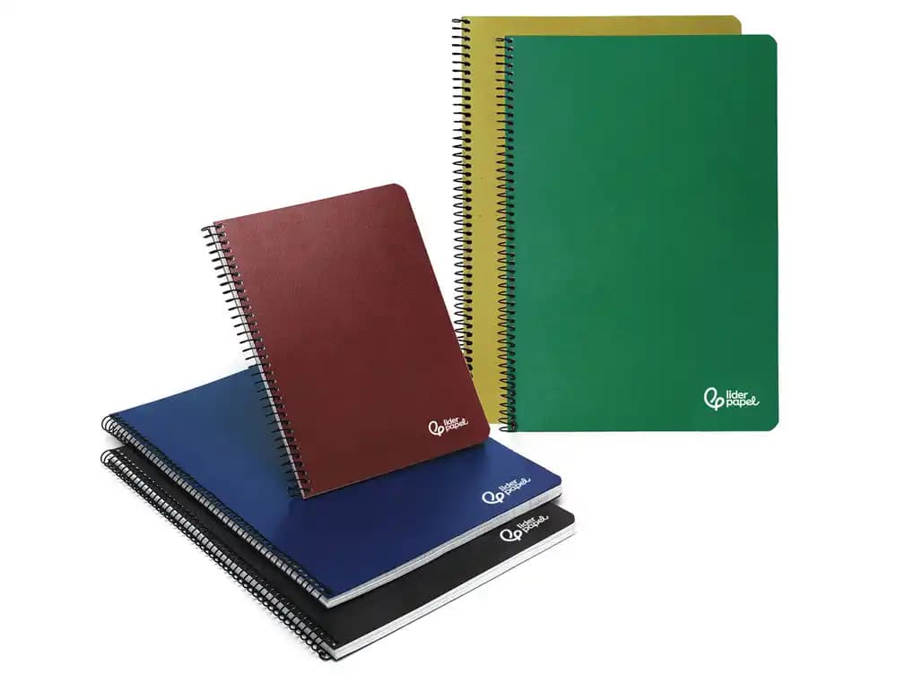 Cuaderno espiral liderpapel a4 tapa dura 80h 75 gr cuadro 4mm con margen surtidos