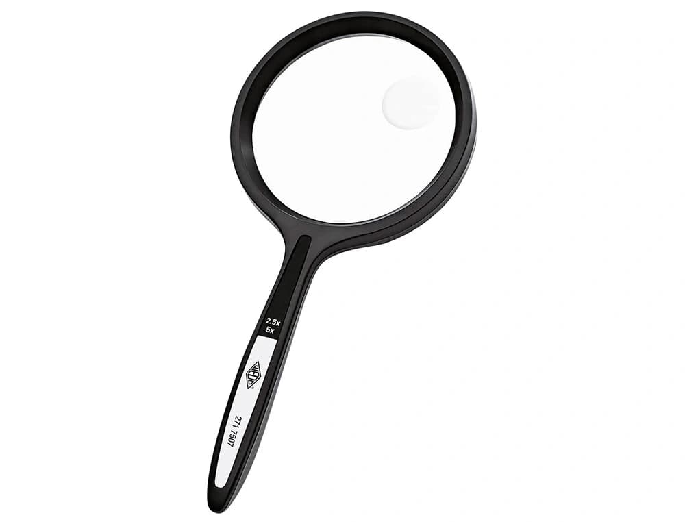 Lupa q-connect cristal bifocal 75 mm mango curvo