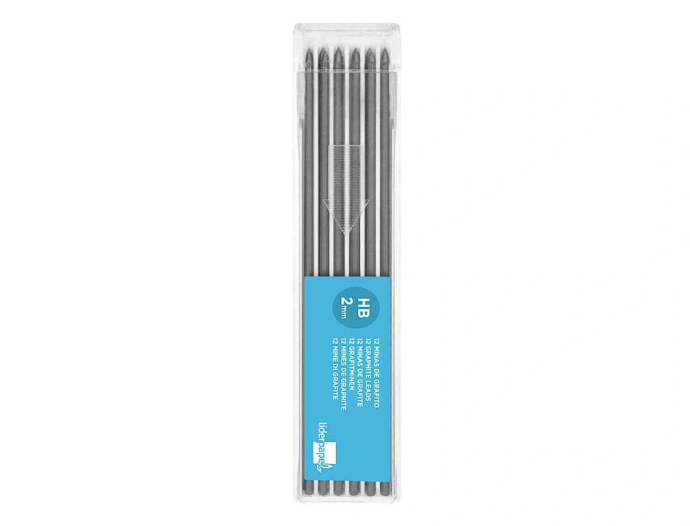 Minas liderpapel grafito 2 mm estuche de 12 minas longitud 120 mm