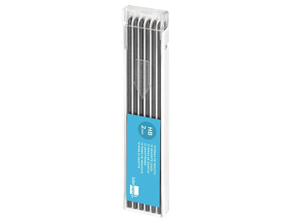 Minas liderpapel grafito 2 mm estuche de 12 minas longitud 120 mm