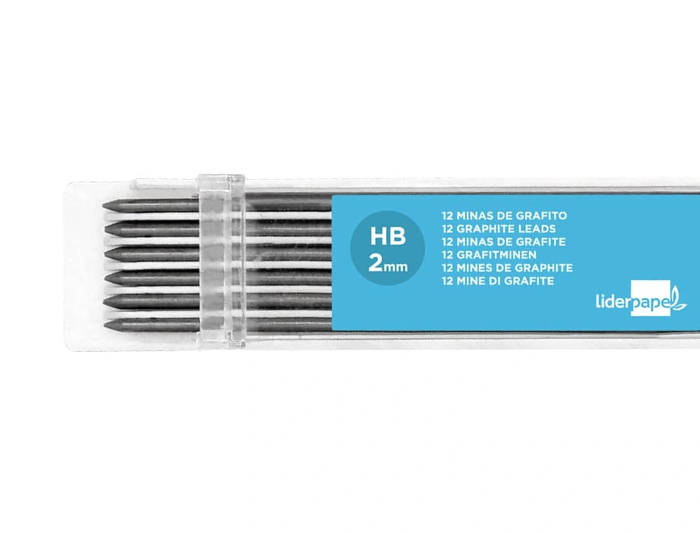 Minas liderpapel grafito 2 mm estuche de 12 minas longitud 120 mm