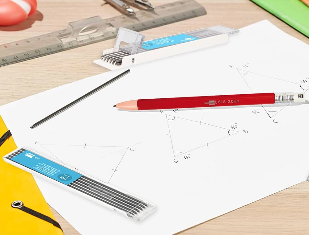 Minas liderpapel grafito 2 mm estuche de 12 minas longitud 120 mm