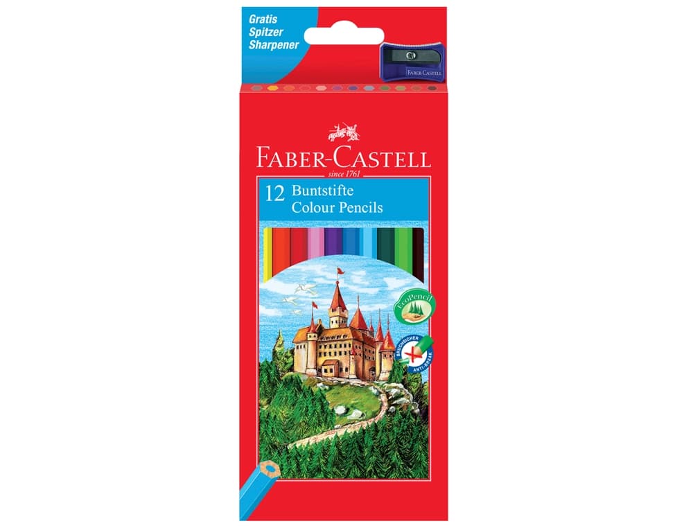 Lapices de colores faber castell hexagonal madera reforestada caja de 12 unidades colores surtidos