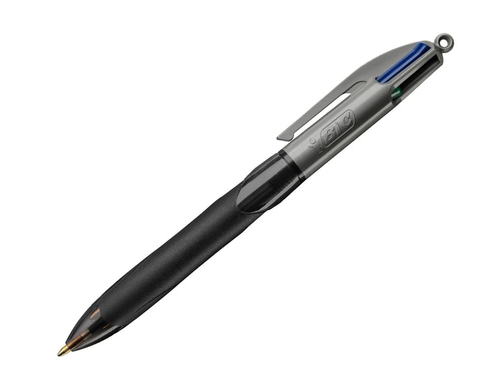 Boligrafo bic cuatro colores con grip colore negro punta 1,3 mm