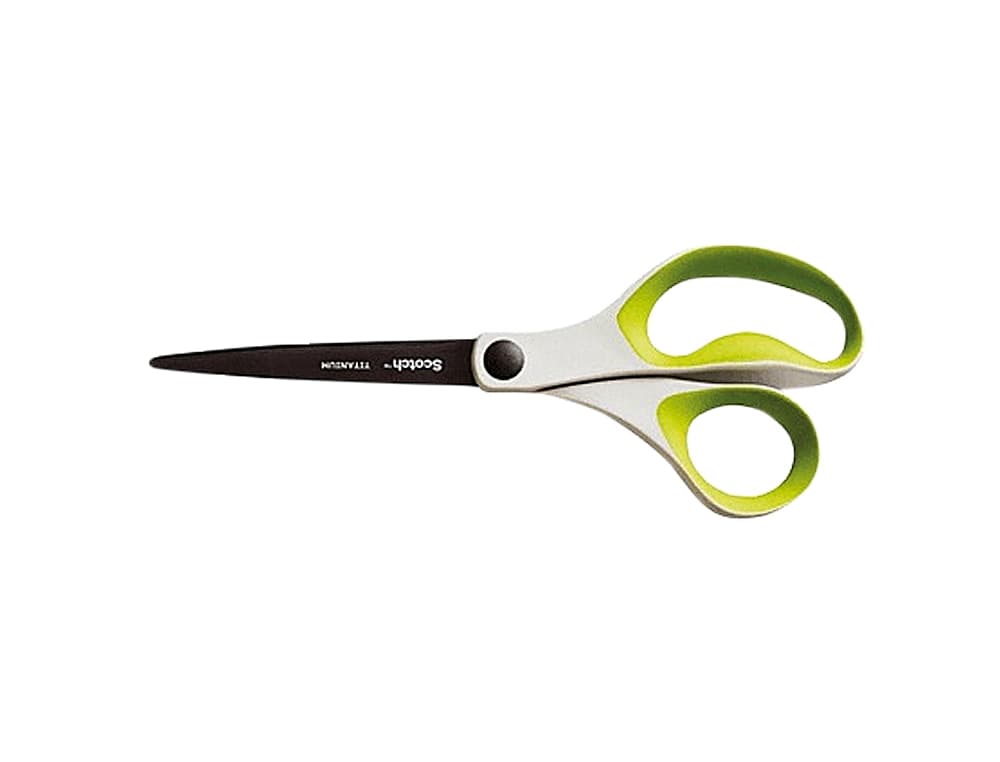 Tijera oficina scotch 20 cm titanio fundido mango ergonomico colores surtidos