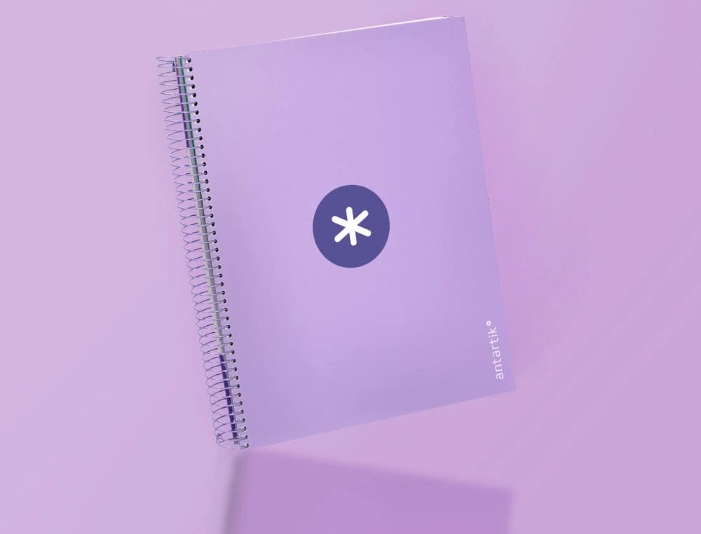Cuaderno espiral micro antartik tapa forrada 120h cuadro 5mm 5 bandas 4 taladros