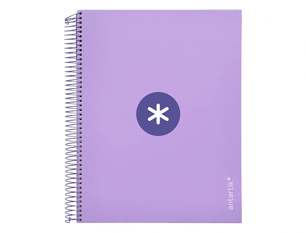 Cuaderno espiral micro antartik tapa forrada 120h cuadro 5mm 5 bandas 4 taladros