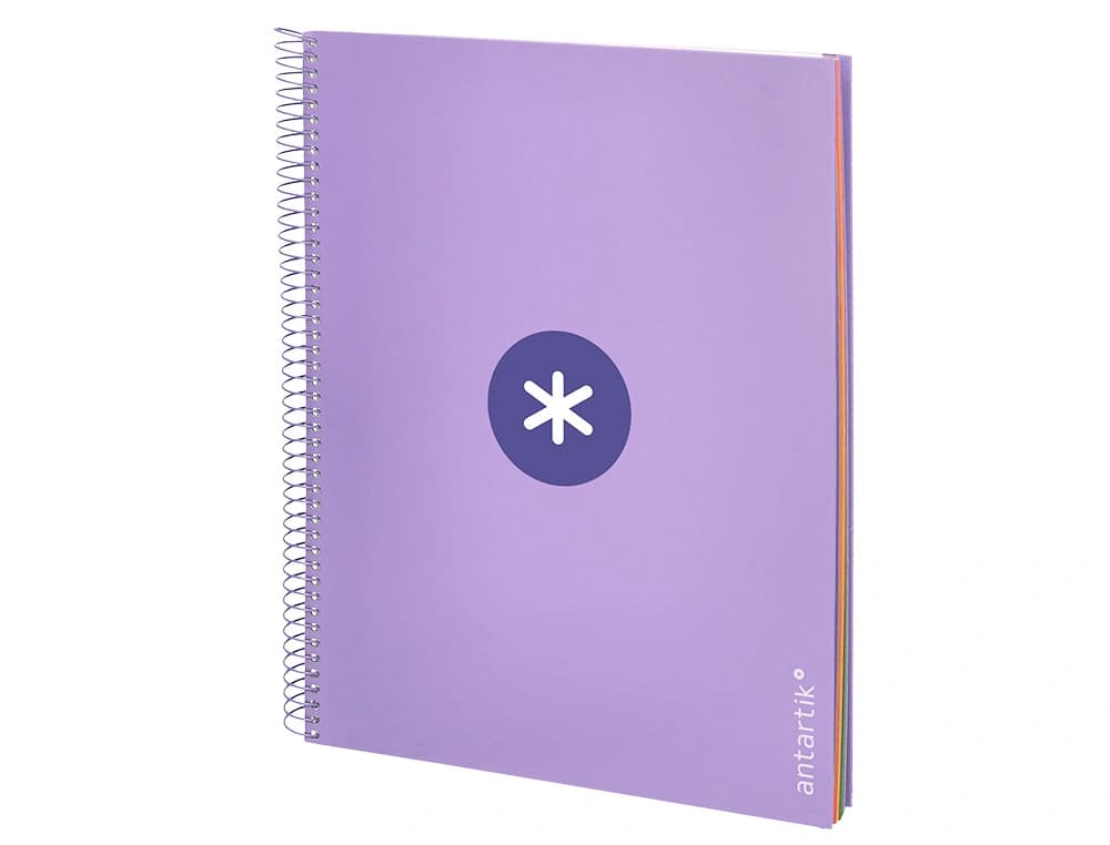 Cuaderno espiral micro antartik tapa forrada 120h cuadro 5mm 5 bandas 4 taladros