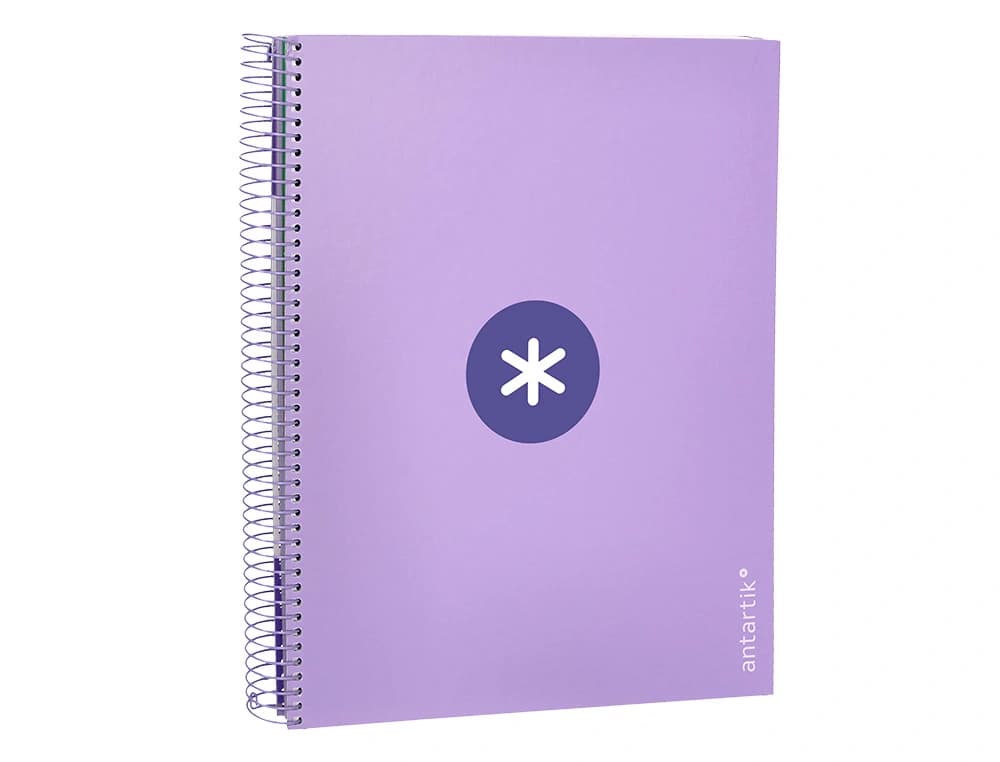 Cuaderno espiral micro antartik tapa forrada 120h cuadro 5mm 5 bandas 4 taladros
