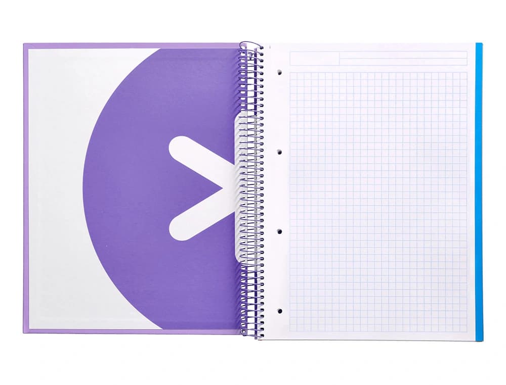 Cuaderno espiral micro antartik tapa forrada 120h cuadro 5mm 5 bandas 4 taladros