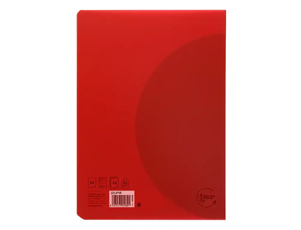 Libreta liderpapel 360 tapa de plastico 48 hojas 90gr pauta 5 2,5mm con margen colores surtidos