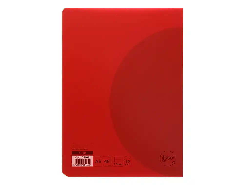 Libreta liderpapel 360 tapa de plastico a5 48 hojas 90gr pauta 4 3,5mm con margen colores surtidos