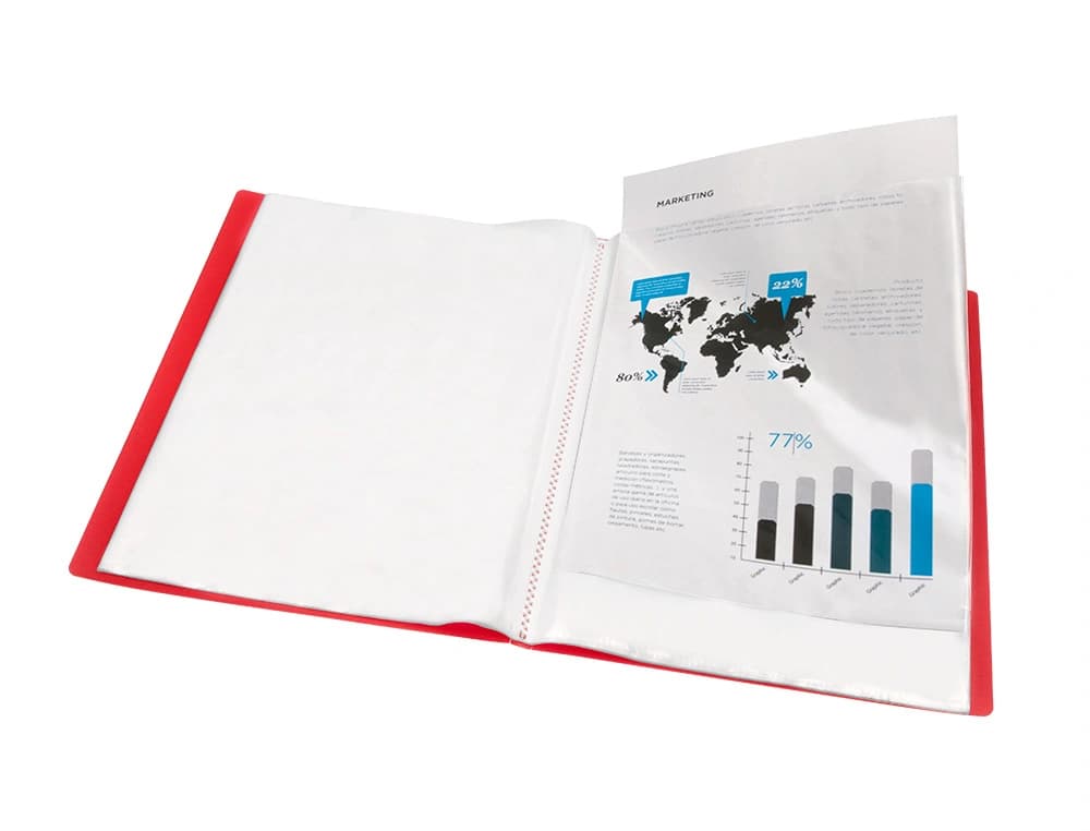 Carpeta liderpapel escaparate 47040 20 fundas polipropileno din a4 translucido