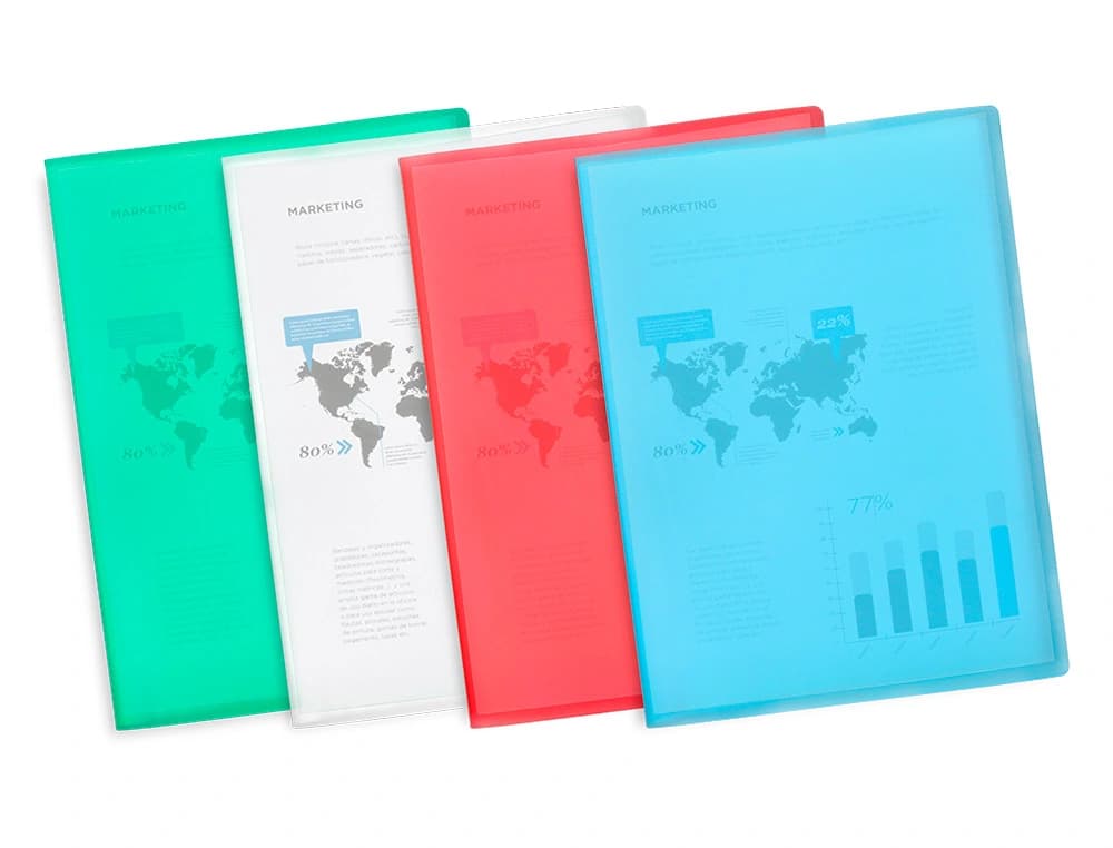 Carpeta liderpapel escaparate translucido 60 fundas polipropileno din a4