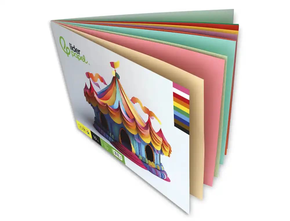 Bloc trabajos manuales liderpapel cartulina 297x420mm 10 hojas colores surtidos