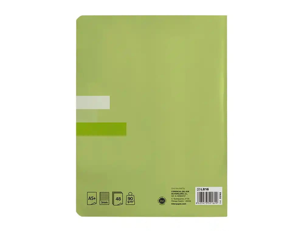 Libreta liderpapel scriptus a5 plus 48 hojas 90gr cuadro 3mm con margen