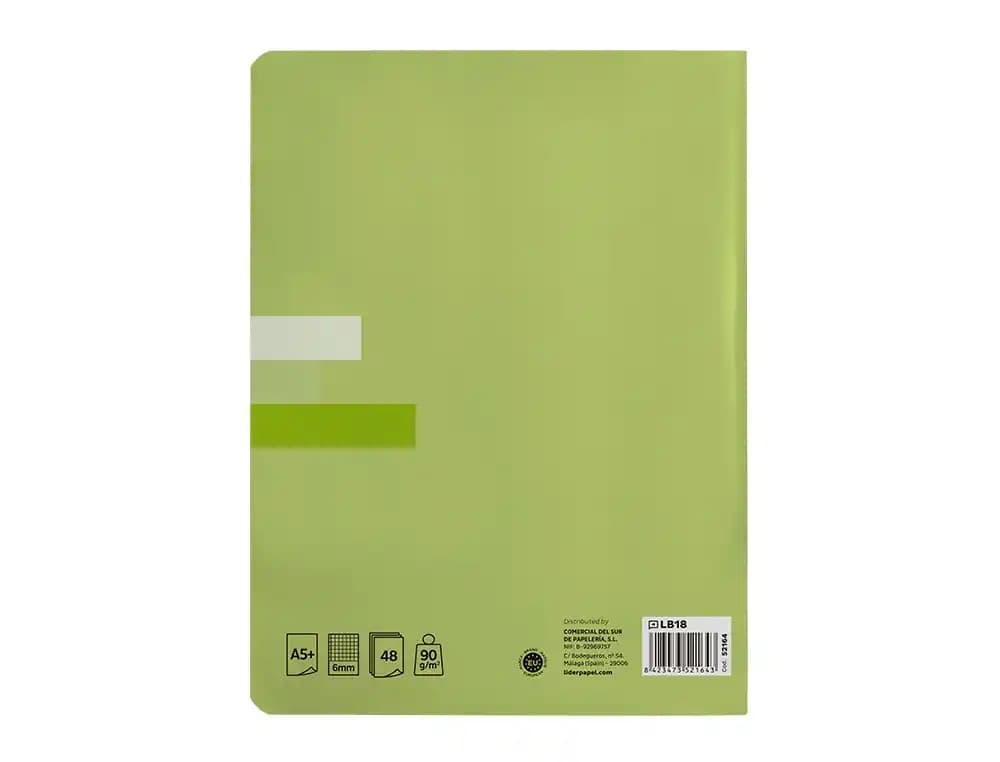 Libreta liderpapel scriptus a5 48 hojas 90gr cuadro 6mm con margen