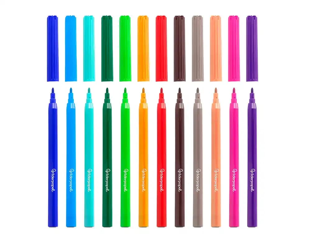 Rotulador liderpapel slim caja de 12 unidades colores surtidos