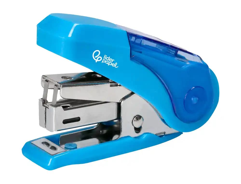 Grapadora liderpapel micro con regalo de funda y caja de 1000 grapas nº10 capacidad 12 hojas colores surtidos