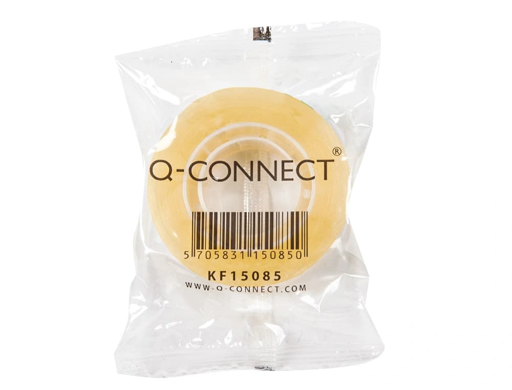 Cinta adhesiva q-connect transparente 33 m x 12 mm encelofanada