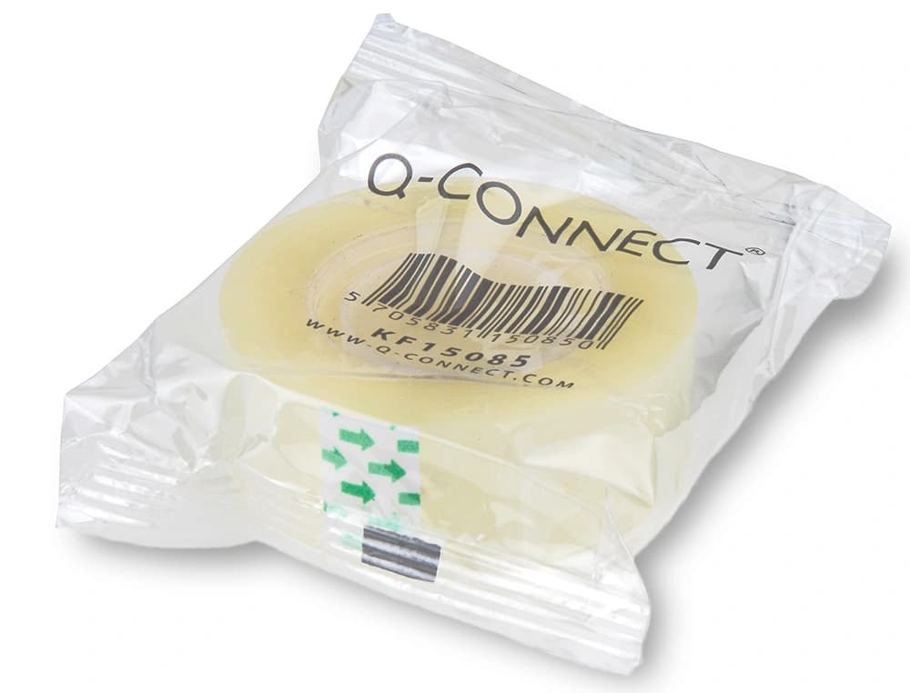 Cinta adhesiva q-connect transparente 33 m x 12 mm encelofanada