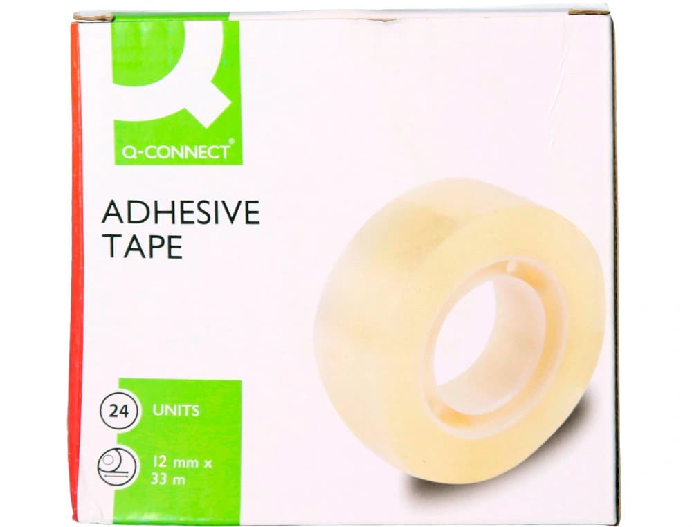 Cinta adhesiva q-connect transparente 33 m x 12 mm encelofanada