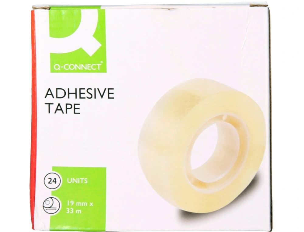 Cinta adhesiva q-connect transparente 33 mt x 19 mm encelofanada