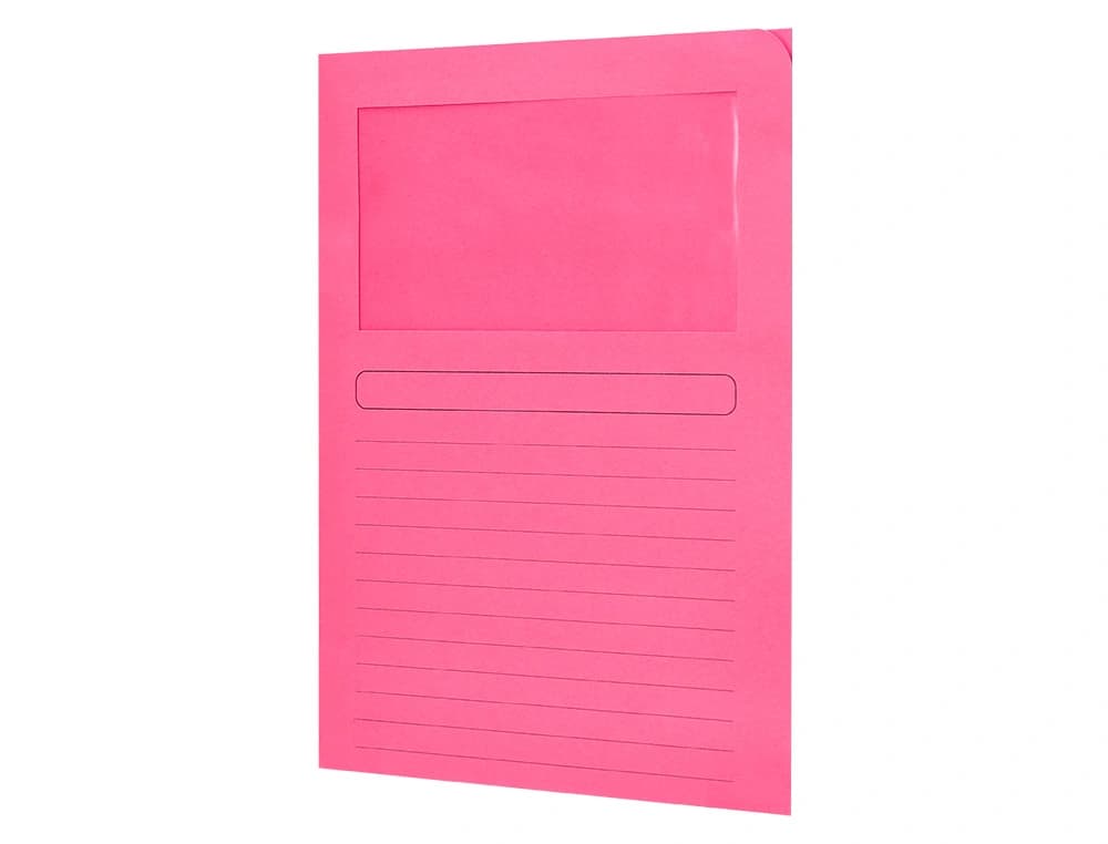 Subcarpeta Q-Connect de cartulina de 120 g con ventana transparente en la tapa, DIN A4 – Rosa