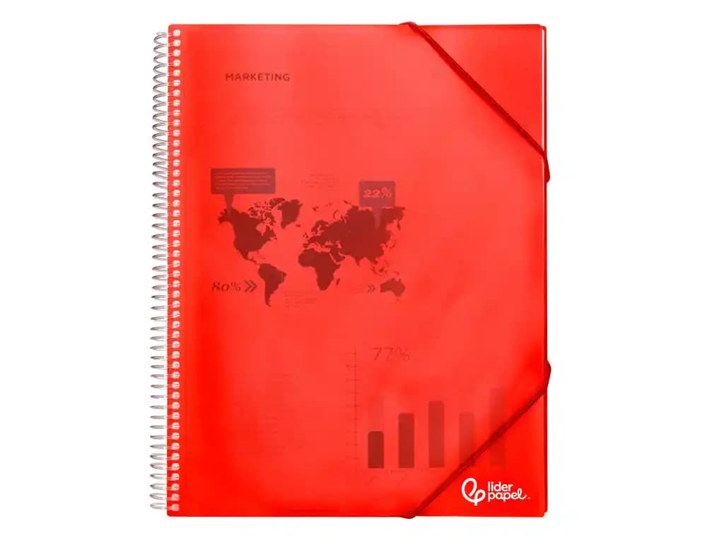 Carpeta liderpapel escaparate con espiral 20 fundas polipropileno