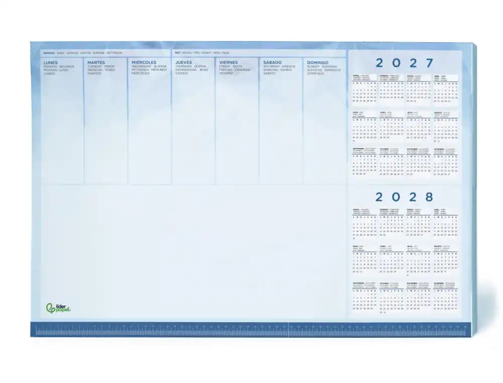 Planning sobremesa semanal liderpapel 40x60 cm 90 gr 50 hojas 2026-2027