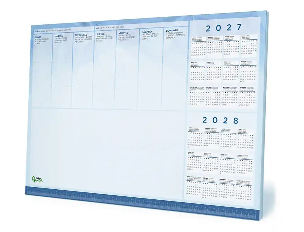 Planning sobremesa semanal liderpapel 40x60 cm 90 gr 50 hojas 2026-2027