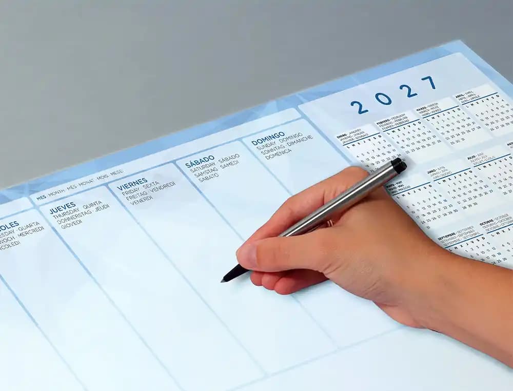 Planning sobremesa semanal liderpapel 40x60 cm 90 gr 50 hojas 2026-2027