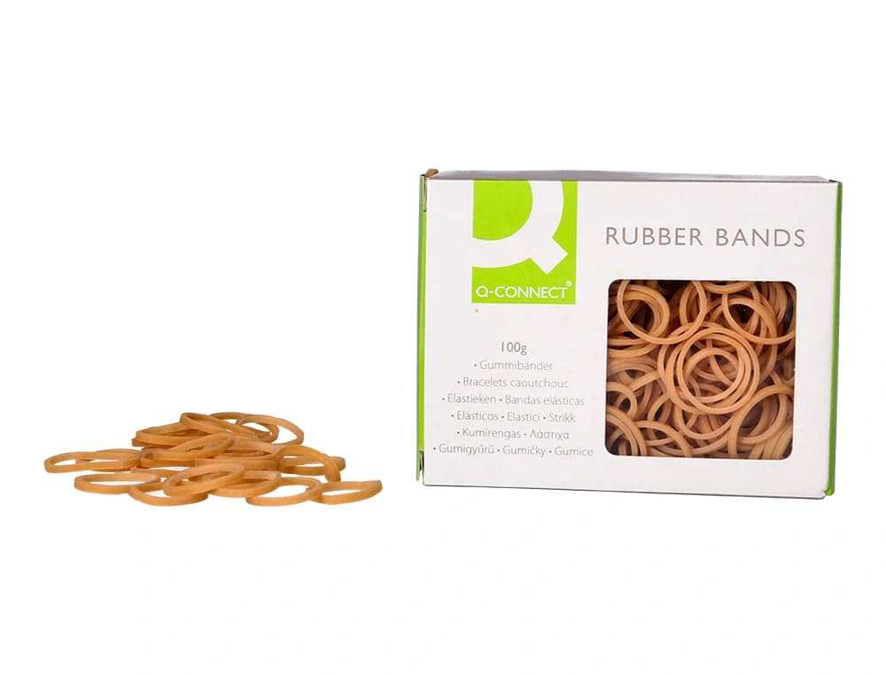 Gomillas elasticas q-connect 100 gr numero 3 30 x 2 mm