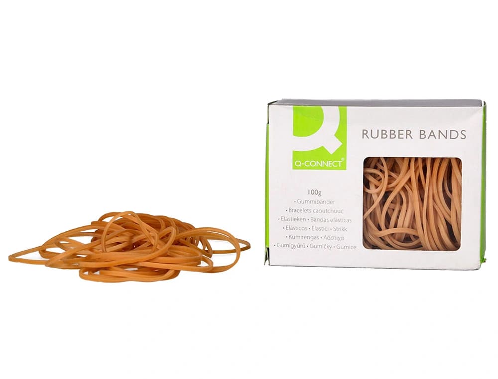 Gomillas elasticas q-connect 100 gr numero 7 70 x 2 mm