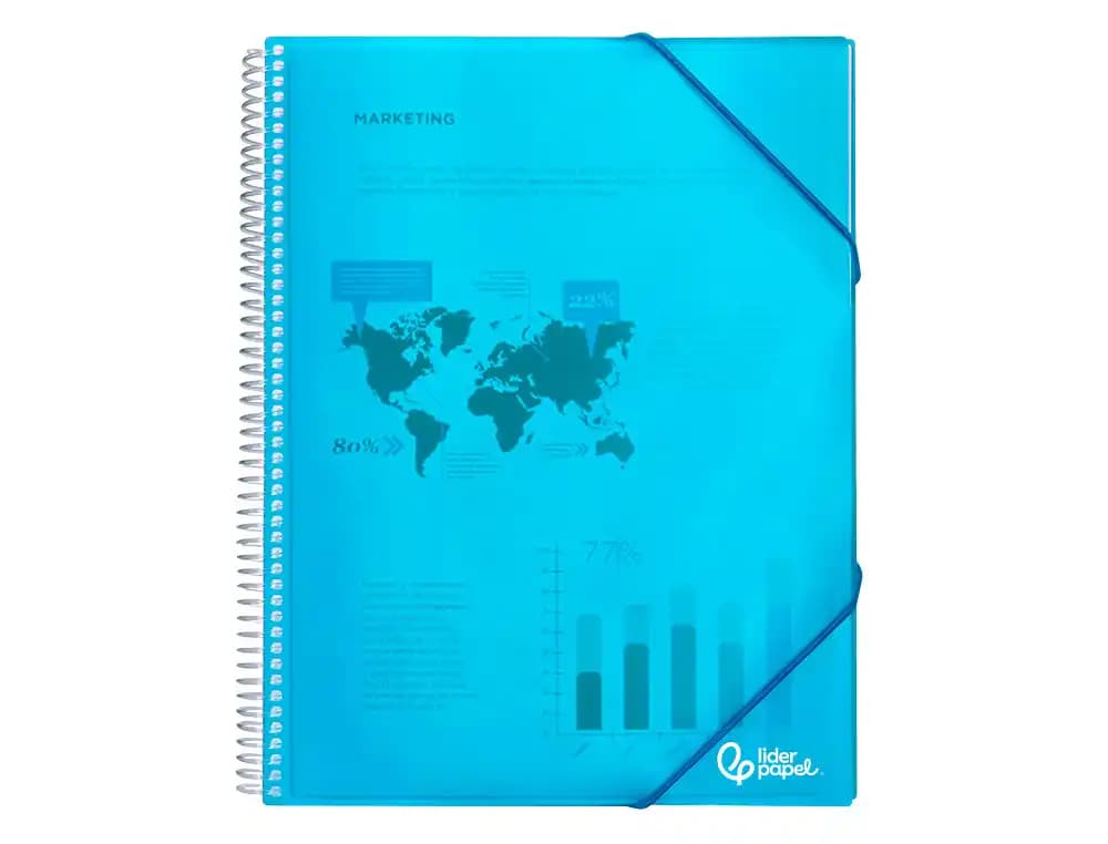 Carpeta liderpapel escaparate con espiral 80 fundas polipropileno din a4