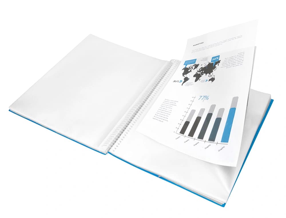 Carpeta liderpapel escaparate con espiral 80 fundas polipropileno din a4