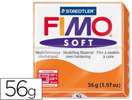 Pasta de modelar Staedtler FIMO soft para hornear, bloque de 57 g en 16 colores · Mandarina