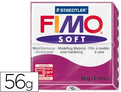Pasta de modelar Staedtler FIMO soft para hornear, bloque de 57 g en 16 colores · Púrpura