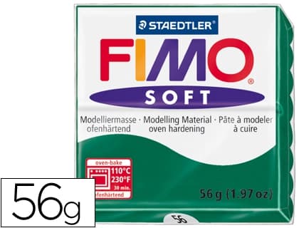 Pasta de modelar Staedtler FIMO soft para hornear, bloque de 57 g en 16 colores · Verde esmeralda