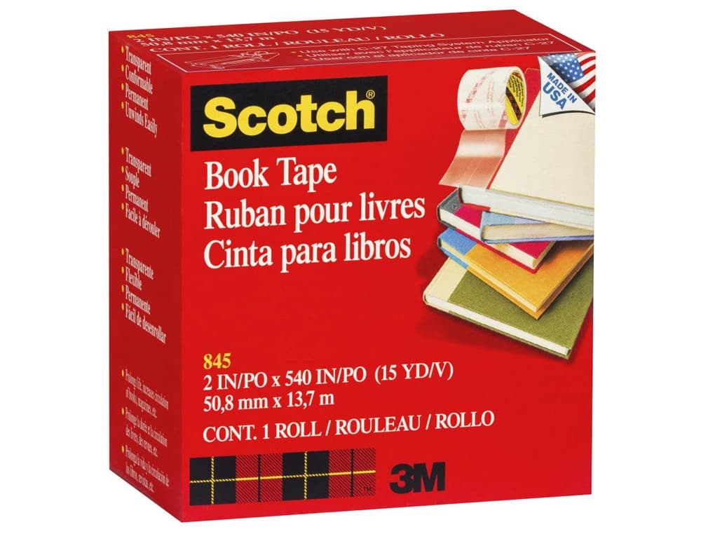 Cinta adhesiva scotch 845 book tape 13,7 mt x 50,8 mm