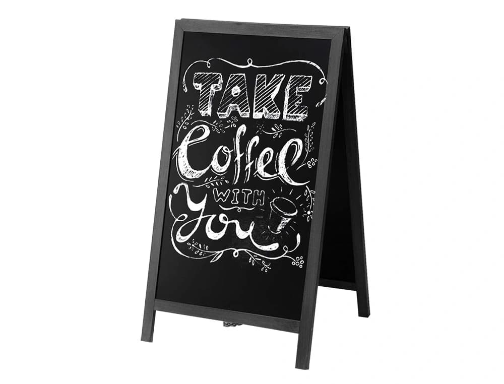 Pizarra negra liderpapel caballete doble cara de madera con superficie para rotuladores 75x135 cm